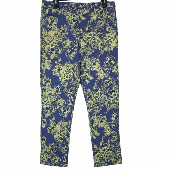 Soft Surroundings Elisabetta Floral Print Gold Detail Pants Style 2CE11 - Picture 2 of 11